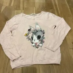 H&M キッズ ウサギ柄 ニット セーター ピンク