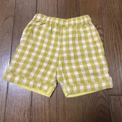 チェック柄ボトムス（黄色・95cm以下）