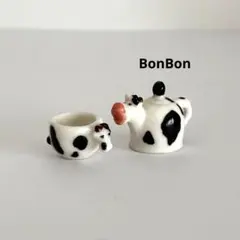 ブタのティーセット フェーブ ヴィンテージ フランス 陶器 ミニチュア 