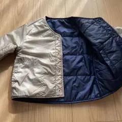 無印良品 MUJI リバーシブル 中綿ジャケット 80cm ベージュ　ネイビー