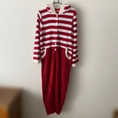サンタ風　つなぎパーカー　フリース