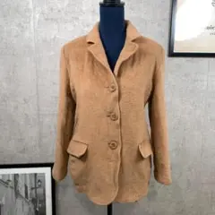 アンゴラのテーラードジャケット M相当 ベージュ 長袖 ★
