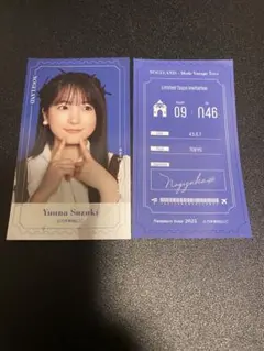 乃木坂46 モバイル B賞 チケット風ステッカー 乃木めくり 鈴木佑捺　①