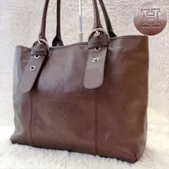 良品/A4可】ロベルタディカメリーノ トートバッグ レザー ブラウン系