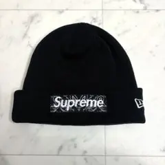 supreme ボックスロゴ　バンダナ　ビーニー　ニューエラ　ニット帽　ブラック