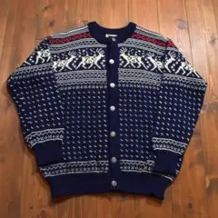 L.L.Bean フェアアイル柄 ウールニットカーディガン ノルウェー製
