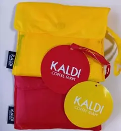 【みーや様専用】カルディ KARDI エコバッグ ショップバック 赤・黄 2個