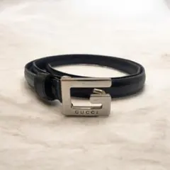 GUCCI レザーベルト シルバーG金具 上品 高級感