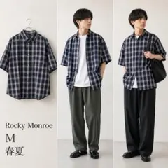 Rocky Monroe 春夏カジュアル チェック半袖シャツ Mのサムネイル