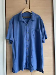 90s OLD GAP リネンレーヨン開襟シャツ 香港製 ブルー 表記S レア