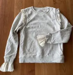 フリル付きグレー スウェットトレーナー