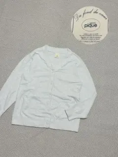 極美品 ジェラートピケ スムーズィーカーディガン ベビーブルー 刺繍ロゴ