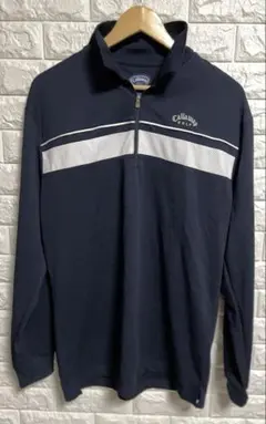 Callaway ゴルフ ハーフジップ 長袖ウェア ネイビー　サイズＬ