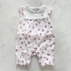 春夏　フリル花柄ロンパース 80サイズ