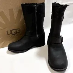 UGG W OREGON アグ ブーツ ブラック 6 バックル付きエンジニア 黒