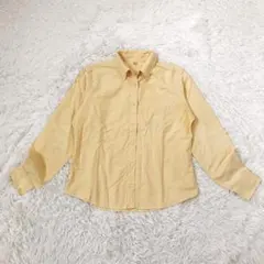 ユニクロ　レディース長袖シャツ　ボタンダウン　綿100% トップス　イエロー