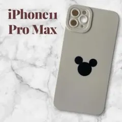 iPhone 11 Pro Max ケース オフホワイト ミッキー シルエット
