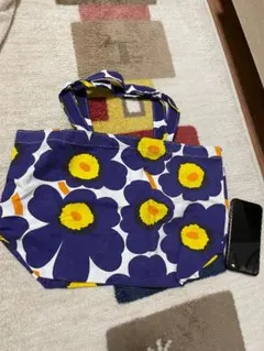 非売品/marimekko フラワープリント BIGトートバッグ