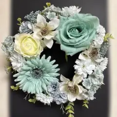 ⭐︎アーティフィシャルフラワーリース⭐︎ ブルーリース　春リース　玄関リース