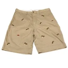 ポロ ラルフローレン 犬 刺繍 ショートパンツ 短パン ベージュ W30