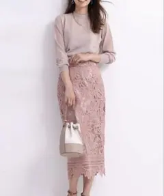 【JUSGLITTY】レースロングタイトスカート