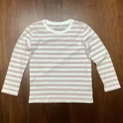 無印良品 MUJI＊長袖カットソー 120 ピンク ボーダー