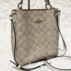 【極美品】 COACH タウンバケット 2way シグネチャー メタルロゴのサムネイル