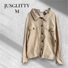 【JUSGLITTY】【M 2】リネン混　ピンクベージュ　ドロップショルダーのサムネイル