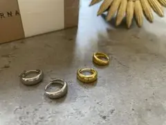 ※アレルギー対応！　ワンタッチ　フープピアス　シンプル　シルバー