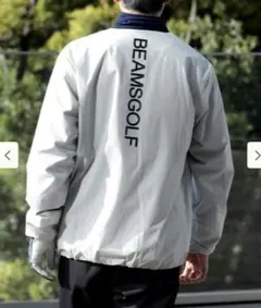 3. BEAMS GOLF ノーカラーブルゾン