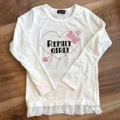 BeBe Remily レミリー　長袖カットソー　ロゴ　ラインストーン　ハート