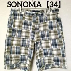 SONOMA【34】パッチワーク チェック ハーフパンツ ショートパンツのサムネイル
