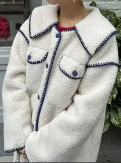 ボアハマグリステッチ襟付きジャケット　新品/未使用