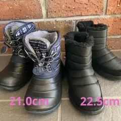 子ども用スノーブーツ ネイビー/ブラック2足セット　雪遊び⭐︎スノボ⭐︎スキー