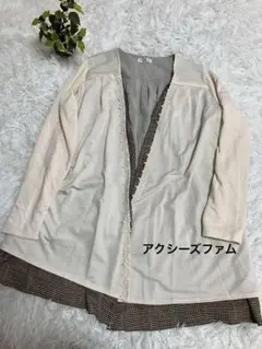 可愛い　axes femme アクシーズファム　ベージュ ロングカーディガン　Ｍ