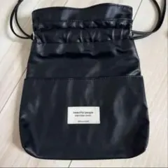beautiful people 2WAY レザー巾着バッグ