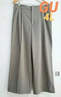 GU ブラッシュドジャージーワイドパンツ ブラウン　3XL(4L)