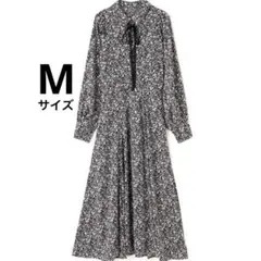 エヌ ナチュラルビューティーベーシック リボン付ボリュームスリーブワンピース M