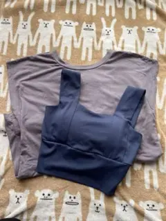 ヨガウェアセット ブラトップSサイズ・Tシャツフリーサイズ