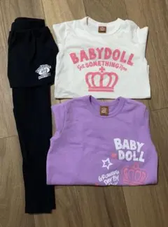 BABYDOLL Tシャツ、カットソー、スカッツ　3セット　120センチ