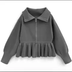 GRL ペプラムジップニットブルゾン[dh1292]のサムネイル