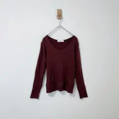 ディスコート　Discoat Ｖネックリブニット　カットソー　茶色