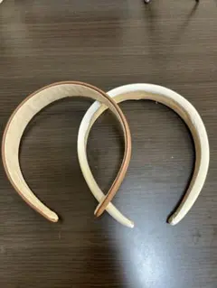 ブラウン・ホワイト カチューシャ 2個セット