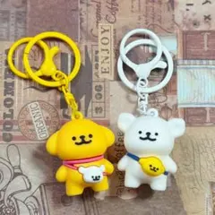 maltese 韓国　犬　キーホルダー　2点セット　可愛いワンちゃん（小)