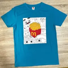 McDonald's マクドナルド Tシャツ 半袖 ブルー M 古着 キャラ