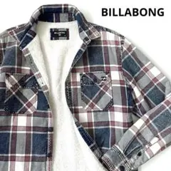 BILLABONG ビラボン 裏ボア付き チェックシャツ ブルー レッド Ｌ