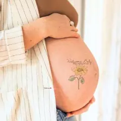 マタニティフォト シール 花 ひまわり 夏 オシャレ セルフフォト