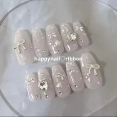 【サイズ変更、推しイニシャル×2】ネイルチップ ワンホン キラキラ ハート