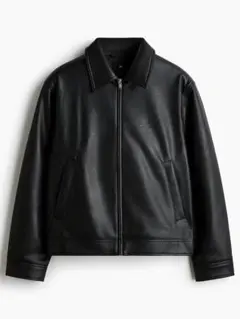 H&M フェイクレザージャケット ブラックのサムネイル