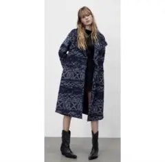 美品ZARAザラジャガード羽織りざっくりカーディガン